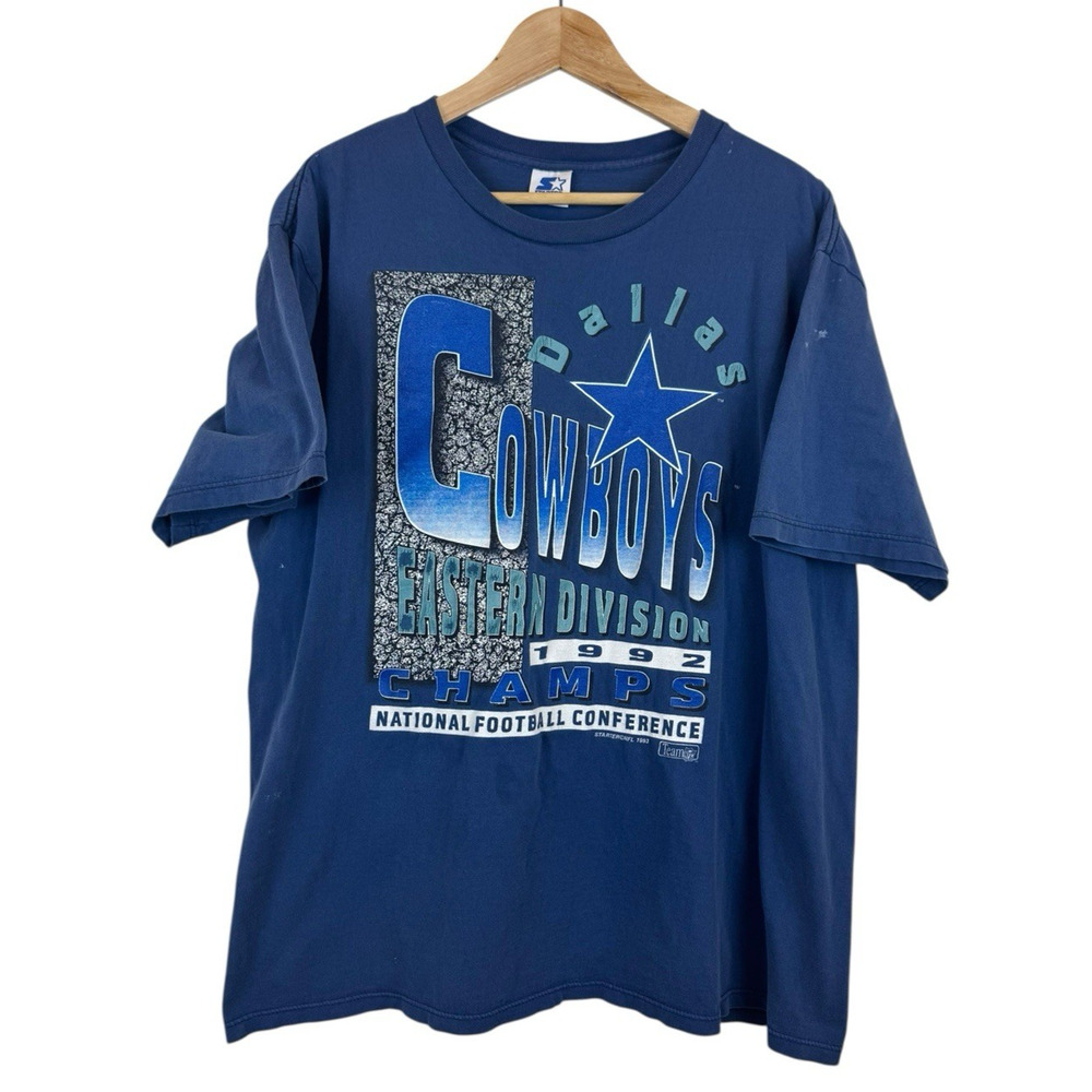 Vtg 1992 Dallas Cowboys Starter T-shirt L NFC Eastern Conf Single Stitch Tee USA